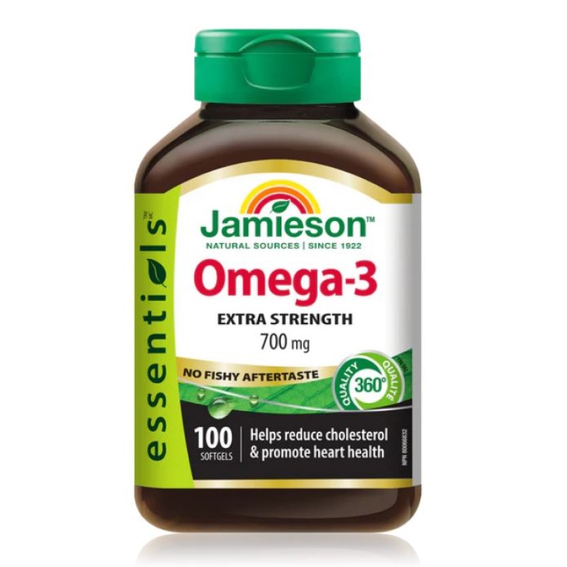 JAMIESON OMEGA-3 EXTRA STRENGTH 700MG SOFTGELS 100`S